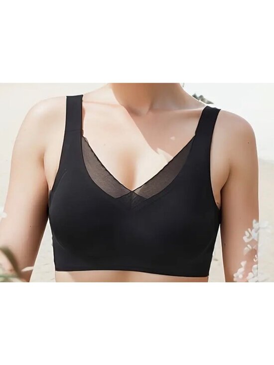 Made In China Other - Seamless Black Wireless Pocket Bra *Mastectomy*Sissy*Cosplay*Drag*40C*New